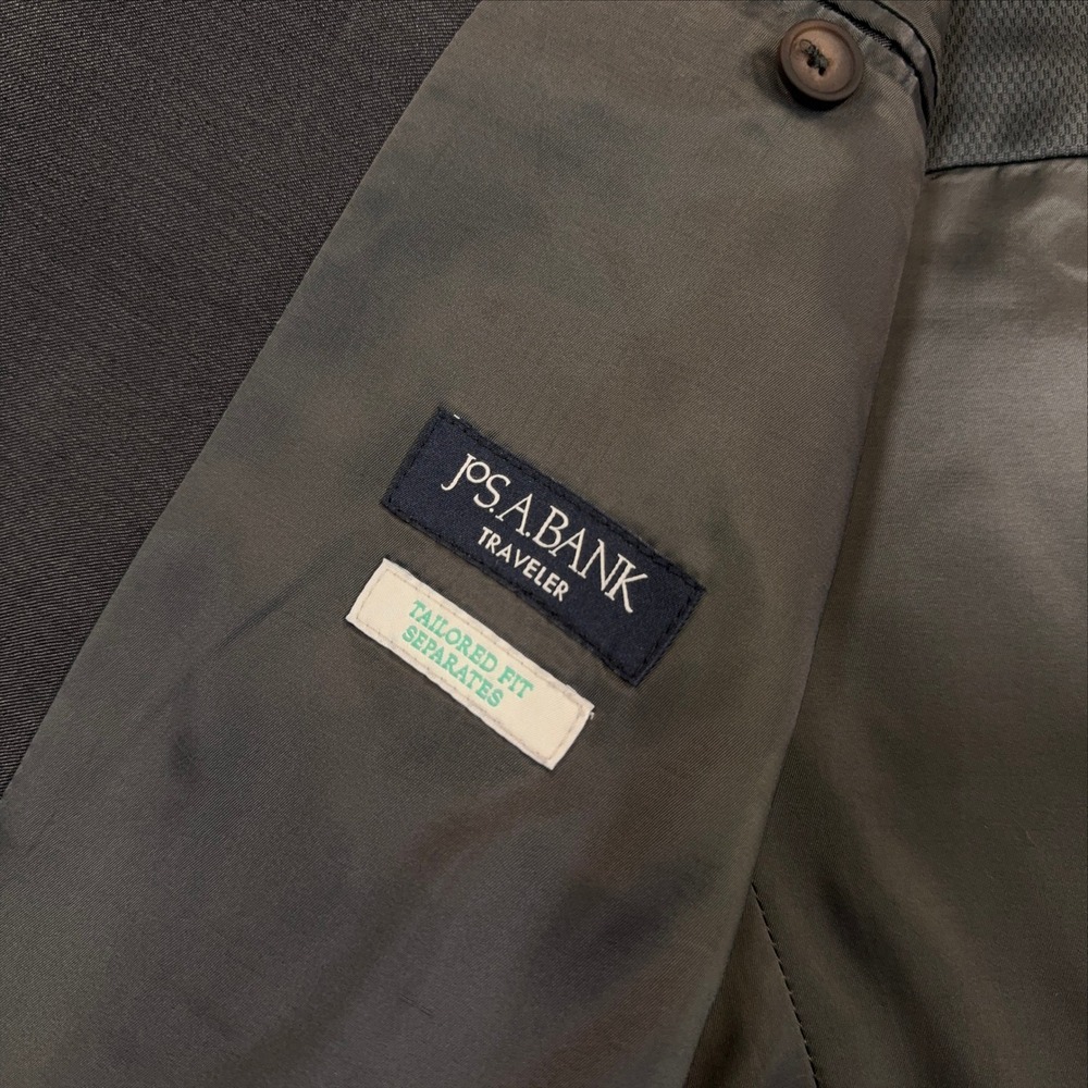 Jos. A. Bank Traveler Blazer Charcoal Gray Wool Blend Tailored Fit 48 Long NWOT - Picture 2 of 12